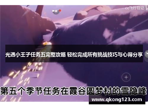 光遇小王子任务五完整攻略 轻松完成所有挑战技巧与心得分享